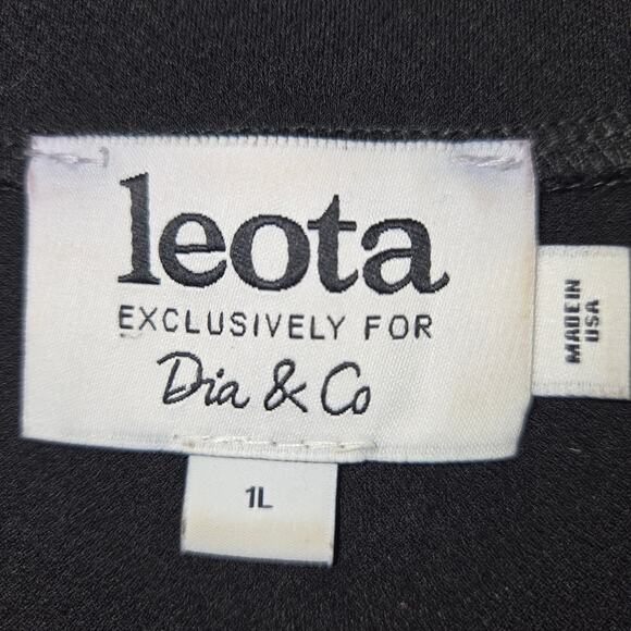 Leota Dia + Co Womans 1L 1X Floral Top Stretch Knit Statement Artsy Travel Work - Picture 2 of 9